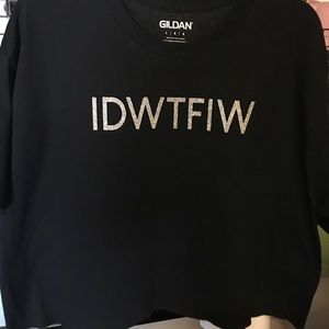 “I Do What The F I Want” Glitter Crop Top